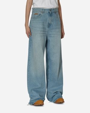 Martine Rose Extended Wide Leg Jeans Bleached Wash - Blue
