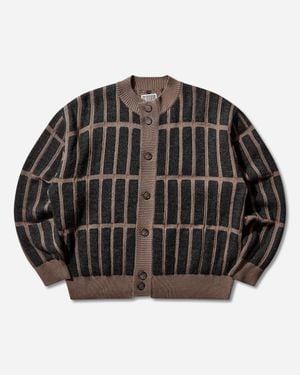 Cav Empt S Rectangular Bar Knit Cardigan - Black