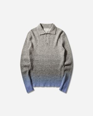 ERL Men S Thin Gradient Polo Knit Grey /
