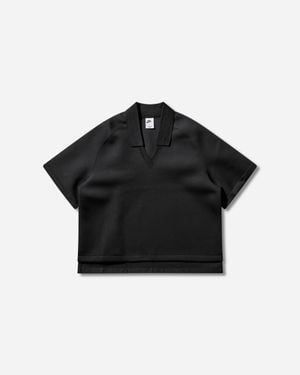 Nike Women S Shortsleeve Fleece Top - Black
