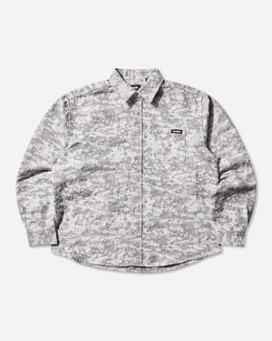 X-Large Men S Digital Camo Jacquard Longsleeve Shirt - Gray