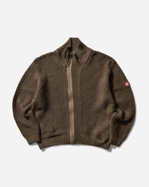 Cav Empt S Cotton Zip Up Knit Khaki - Brown