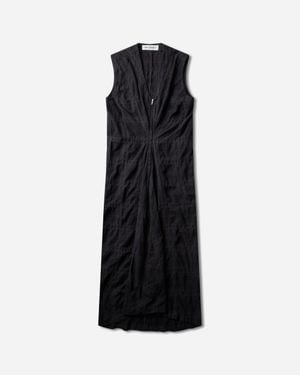Our Legacy S Figure Dress Sitka Check Cotton Wool - Black
