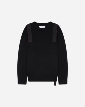 Oamc Peacemaker S Applied Tape Knit Jumper - Black