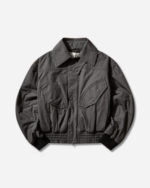Dries Van Noten Men S Overdyed Cotton Bomber Jacket Dark - Black