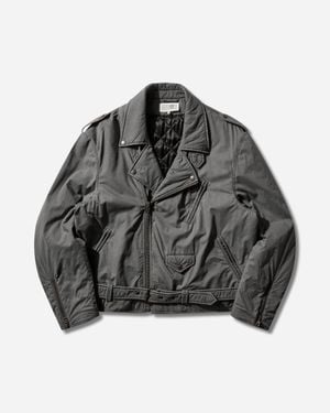MM6 by Maison Margiela Men S Cotton-viscose Biker Jacket Anthracite - Grey