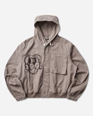 Chio S Asesine Reflective Finesse Pup Hooded Light Jacket - Grey