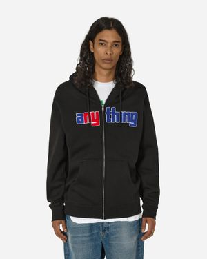 Anything Speedball Logo Zip-Up Hoodie - Black