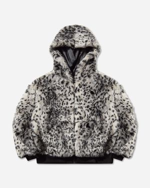 THUG CLUB Leopard Fur Jacket White / Black - Grey