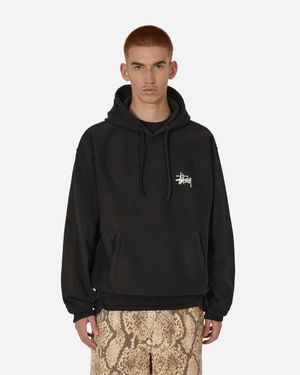 Stussy Stock Logo Hooded Sweatshirt - Black