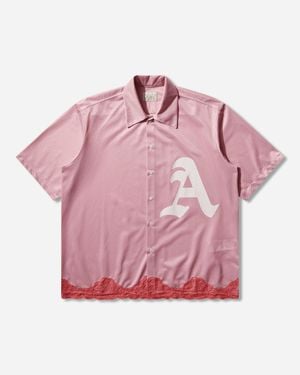 Aries Gothic Lace Airtex Hawaiian Shirt - Pink