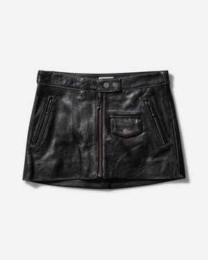 Guess S Vintage Leather Skirt Jet - Black