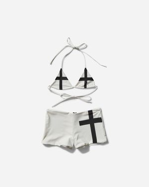 Nii HAI Women S Cross Bikini Black / White