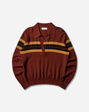 Dries Van Noten Men S Block Stripe Polo Shirt - Red