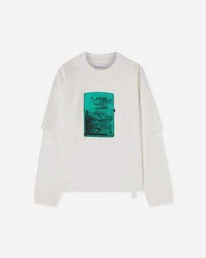 Oamc Peacemaker Men S Lighter Double Layer Boxy T-shirt Snow - White