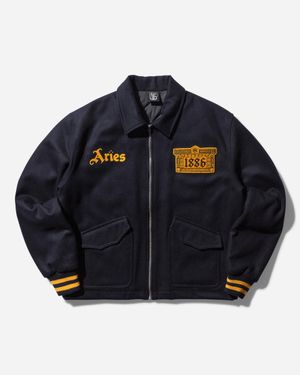 Aries S Arsenal Wool Bomber Jacket - Blue