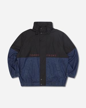 Tommy Hilfiger Men S Frgmt Colour-blocked Regatta Jacket / Flat Wash Denim - Blue