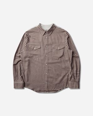 MM6 by Maison Margiela S Chequered Flannel Shirt Off - Brown