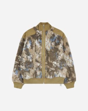 Oamc Peacemaker S Fleece Bomber Jacket - Natural