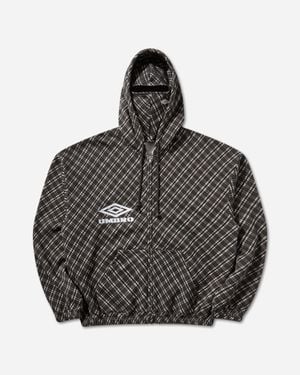 Umbro Plaid Masked Hoodie - Grey