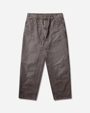 Carhartt Men S Og Double Knee Trousers Tobacco (destroy Wash) - Grey