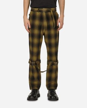 Phingerin Plaid Wool Ombre Bontage Trousers - Green