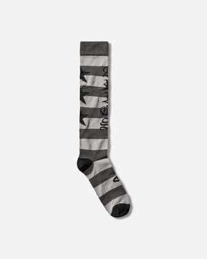 Aries Stripey Knee High Socks - White