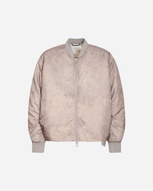 Oamc Peacemaker S Minimal Bomber Jacket Foliage Print - Natural