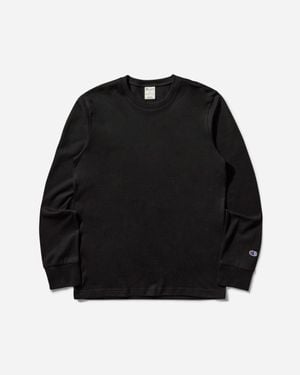 Champion Men S Reverse Weave Loose Fit Longsleeve T-shirt - Black