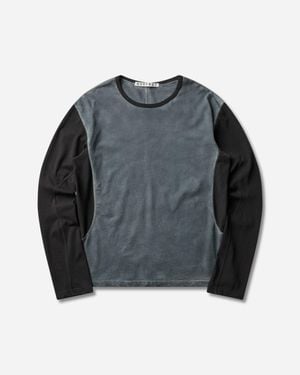 NVRFRGT S Dirty Dyed Longsleeve Baseball T-Shirt Midnight - Gray