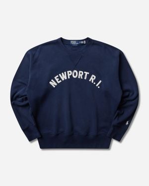 Polo Ralph Lauren Men S Vintage Fit Fleece Graphic Sweatshirt Newport Navy - Blue