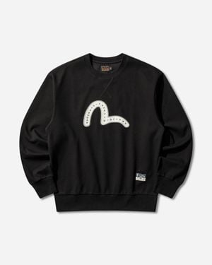 Evisu Men S Seagull Rivet Sweatshirt - Black