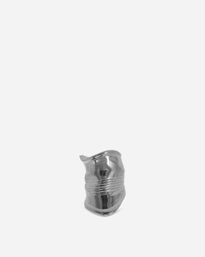Jean Paul Gaultier Crushed Can Ring Silver - White