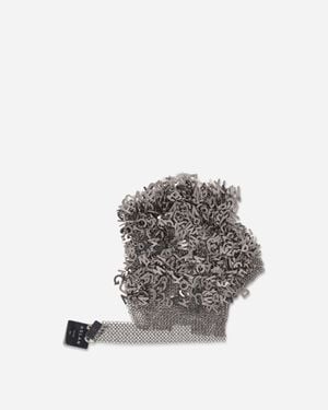 ASLAN WORLD Chainmaille Cut Off Glove Heavy Metal - White