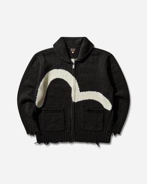 Evisu Men S Cowichan Cardigan Jacket - Black