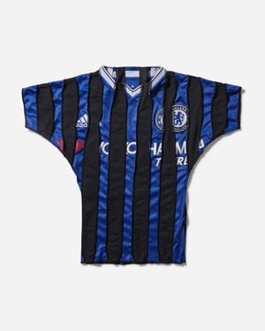 PROTOTYPES Deconstructed Polyester Football Tee Top Multicolor - Blue