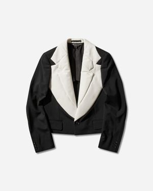 Comme des Garçons S Double-Lapels Blazer Natural - Black
