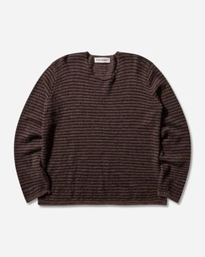 Our Legacy Men S Rigid Popover Sweater Dirt Stripe - Brown