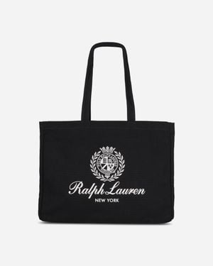 Polo Ralph Lauren Crest-embroidered Canvas Tote Bag - Black