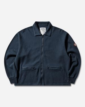 Cav Empt Men S Dbl Knit Collared Zip Up Sweatshirt Navy - Blue