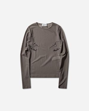 Jean Paul Gaultier Women S Sequin Needles Top Dark - Grey