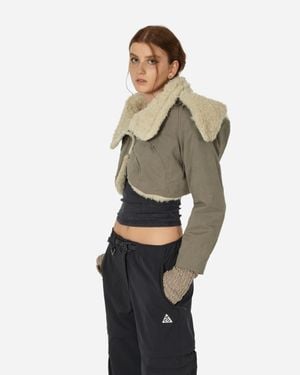 Hyein Seo Cropped Fur Jacket Warm - Grey