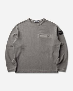 Stone Island Mineral Dyed Organic Cotton Fleece Crewneck Sweatshirt - Grey