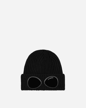 C.P. Company Extra Fine Merino Wool goggle Beanie - Black