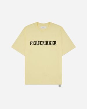 Oamc Peacemaker Men S Flowerred Print Loose Fit T-shirt Light - Yellow