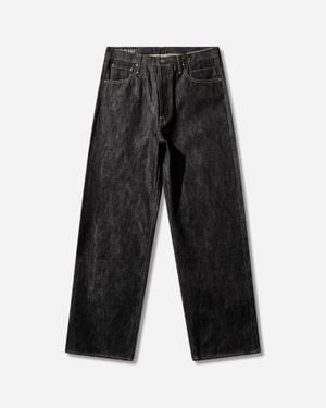 Visvim Men S Social Sculpture 01 Wide Raw Denim Trousers Indigo - Black