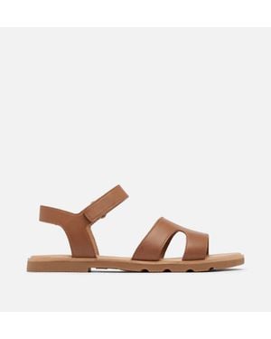 Sorel Ella Iii Ankle Strap Flat Sandal - Brown