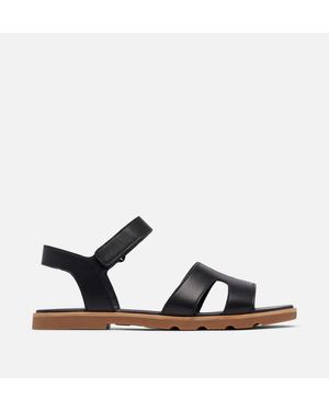 Sorel Ella Iii Ankle Strap Flat Sandal - Black