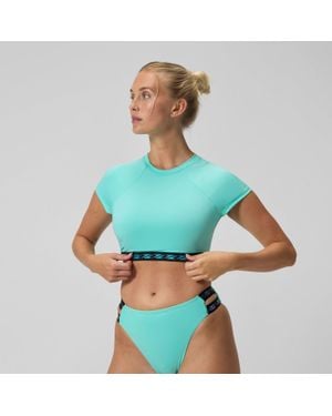 Speedo Flu3Nte Logo Elastic Crop Top - Blue