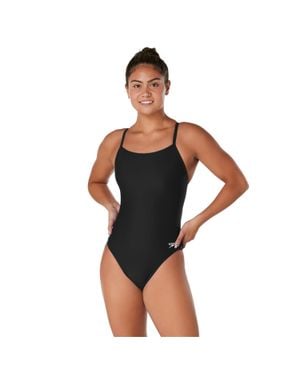 Speedo Solid Flyback One Piece - Black